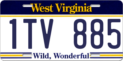 WV license plate 1TV885