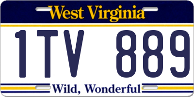 WV license plate 1TV889