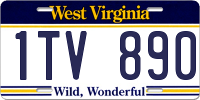 WV license plate 1TV890