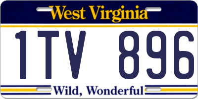 WV license plate 1TV896