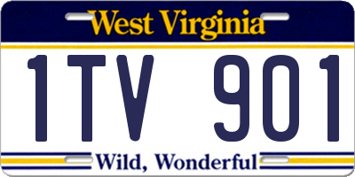 WV license plate 1TV901