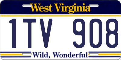 WV license plate 1TV908