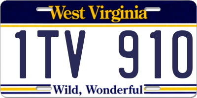 WV license plate 1TV910