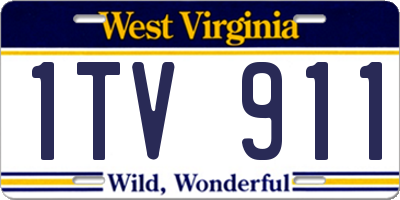 WV license plate 1TV911