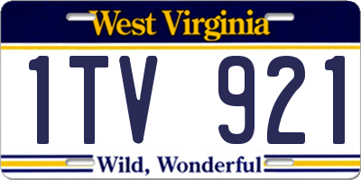 WV license plate 1TV921
