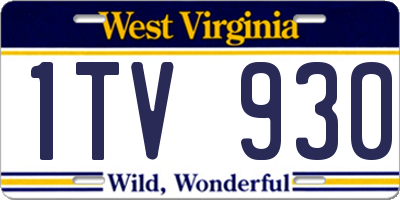 WV license plate 1TV930