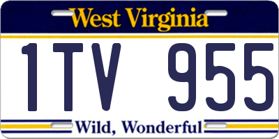 WV license plate 1TV955