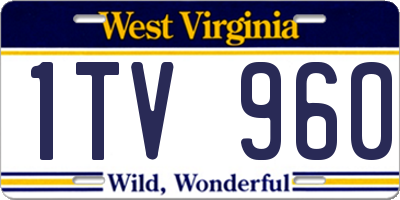 WV license plate 1TV960
