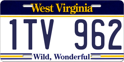 WV license plate 1TV962