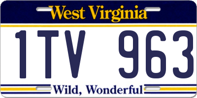 WV license plate 1TV963