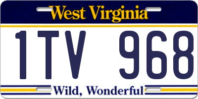 WV license plate 1TV968