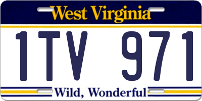 WV license plate 1TV971