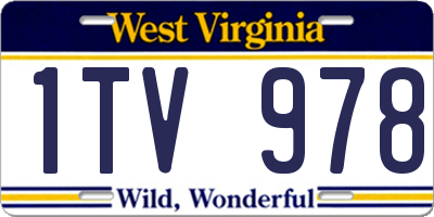WV license plate 1TV978