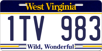 WV license plate 1TV983