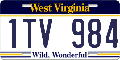 WV license plate 1TV984