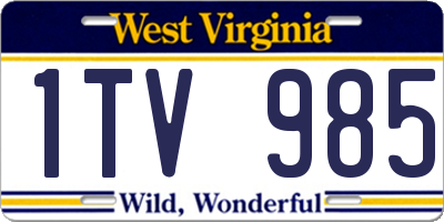 WV license plate 1TV985