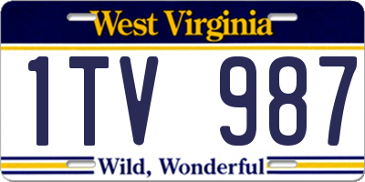 WV license plate 1TV987