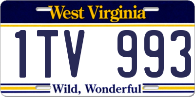 WV license plate 1TV993