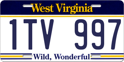 WV license plate 1TV997