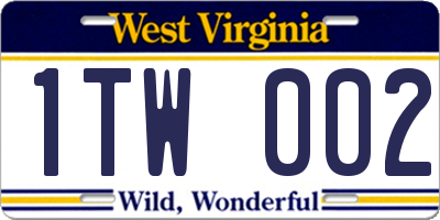 WV license plate 1TW002