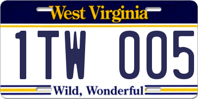 WV license plate 1TW005