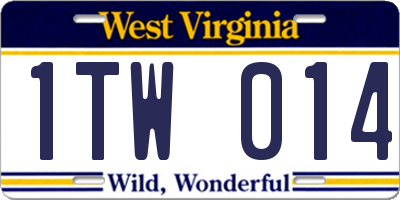 WV license plate 1TW014