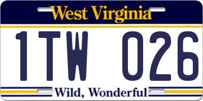 WV license plate 1TW026