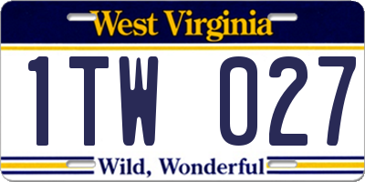 WV license plate 1TW027