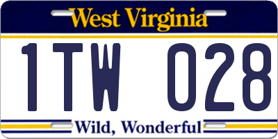 WV license plate 1TW028