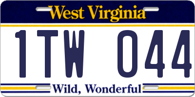 WV license plate 1TW044