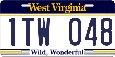 WV license plate 1TW048