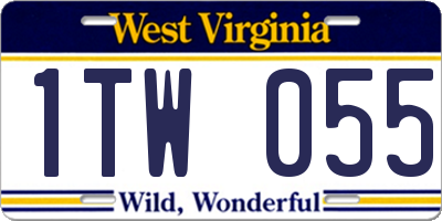 WV license plate 1TW055
