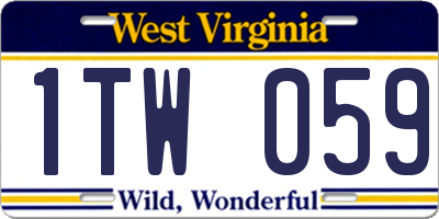 WV license plate 1TW059