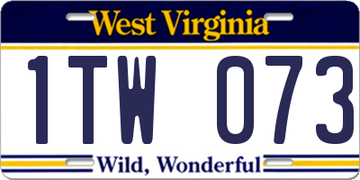 WV license plate 1TW073
