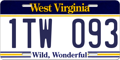 WV license plate 1TW093