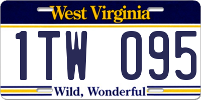 WV license plate 1TW095
