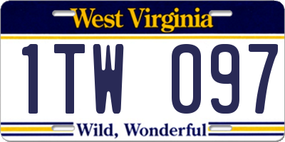WV license plate 1TW097