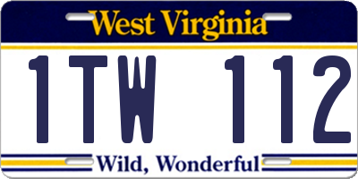 WV license plate 1TW112