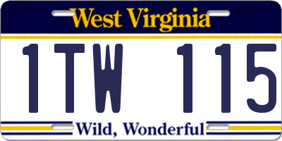 WV license plate 1TW115