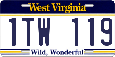WV license plate 1TW119