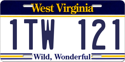 WV license plate 1TW121