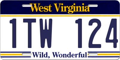 WV license plate 1TW124