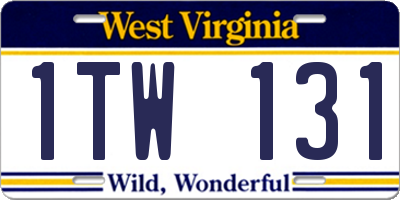 WV license plate 1TW131