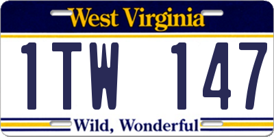WV license plate 1TW147