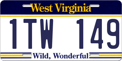 WV license plate 1TW149