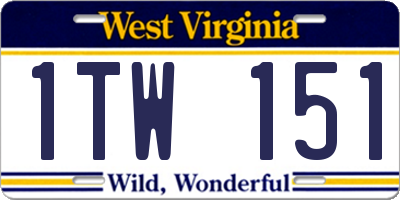 WV license plate 1TW151