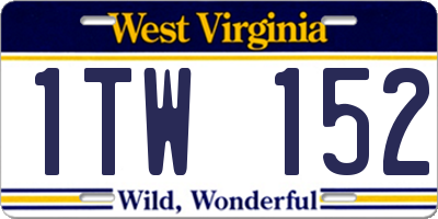 WV license plate 1TW152