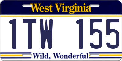 WV license plate 1TW155