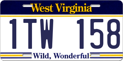 WV license plate 1TW158