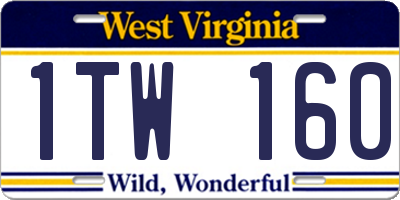 WV license plate 1TW160